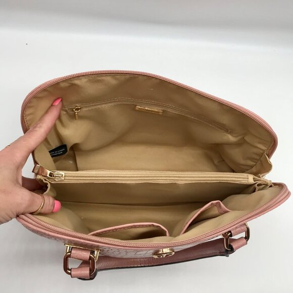 Giani Bernini Dusty Pink Croc Embossed Faux Leather Dome Satchel - Picture 10 of 10